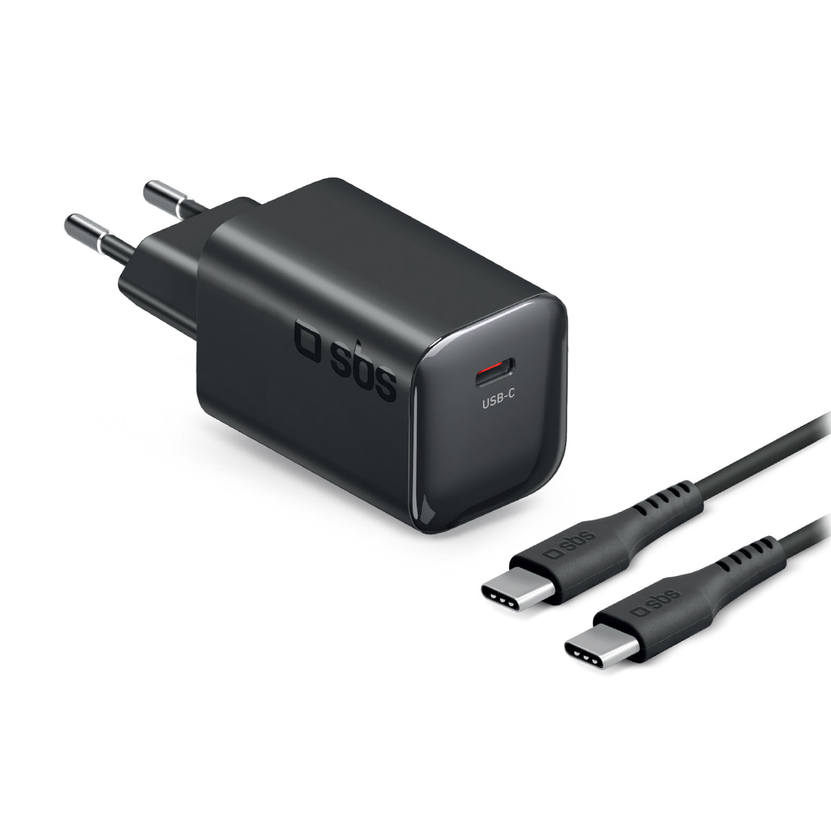 Kit zum Laden von Laptop, Smartphone und Tablet mit 65W Power Delivery Wandladegerät und 2 m USB-C-Kabel