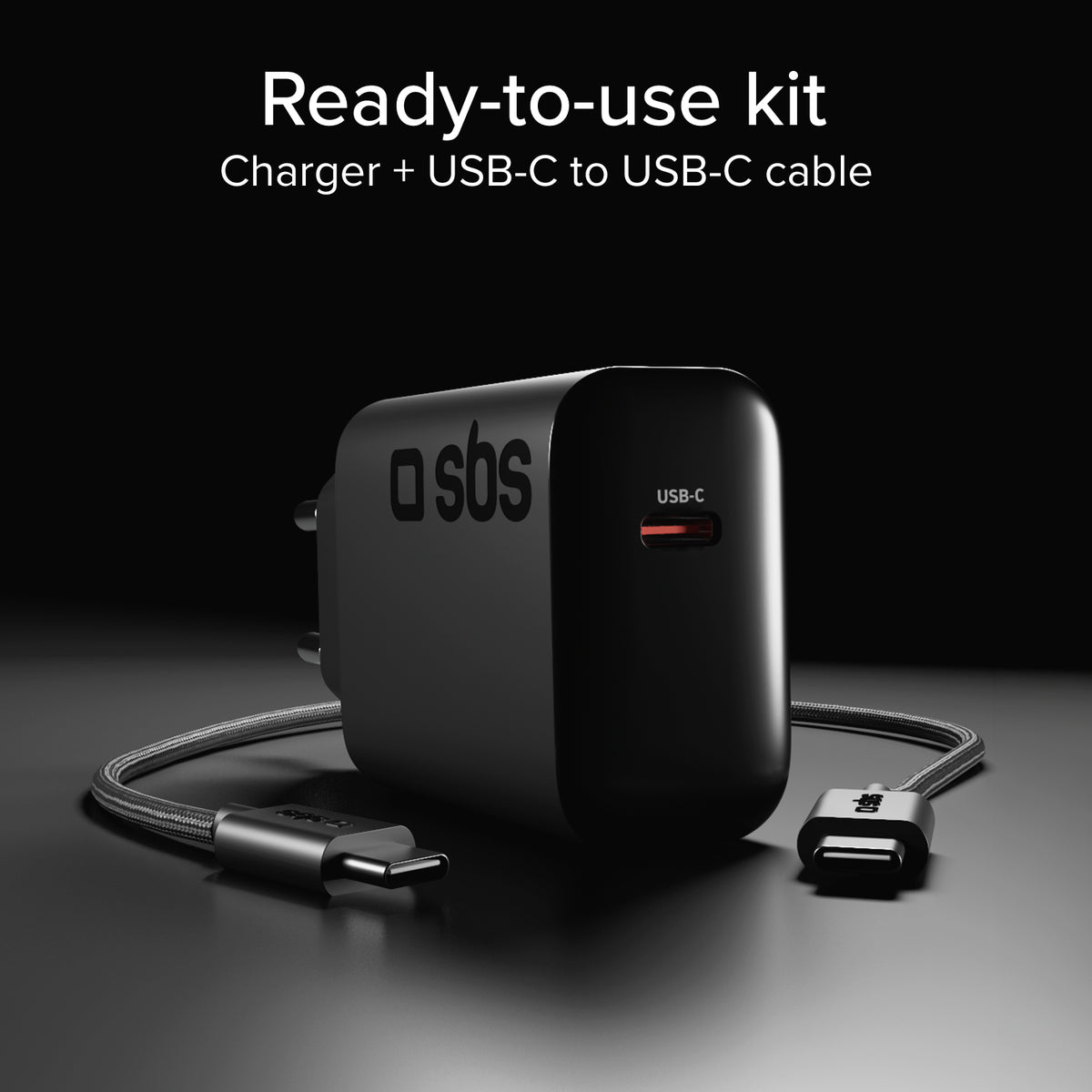 Kit ricarica 45W PD con cavo USB‑C 2m