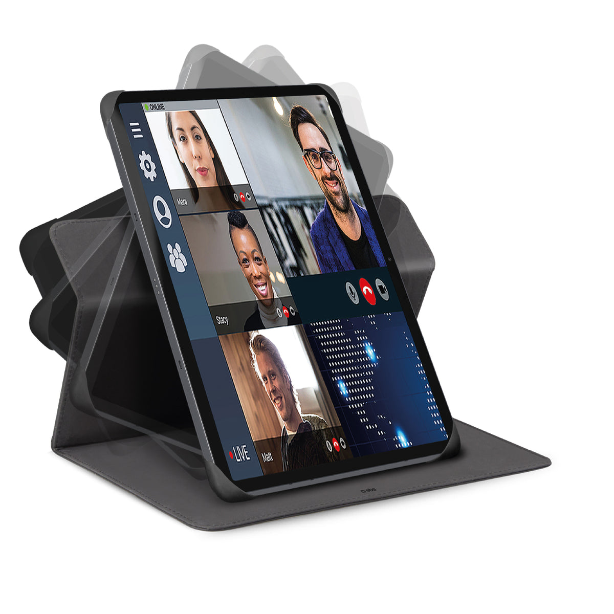 Klapphülle in universellem Hochformat Rotation für Tablet bis zu 11''
