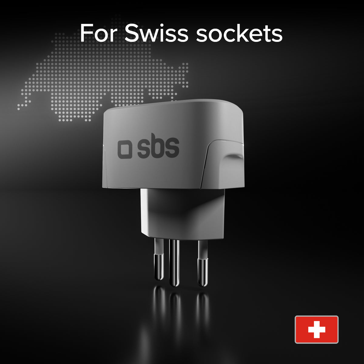 Adaptador de viaje universale Tipo J - Enchufe Suiza