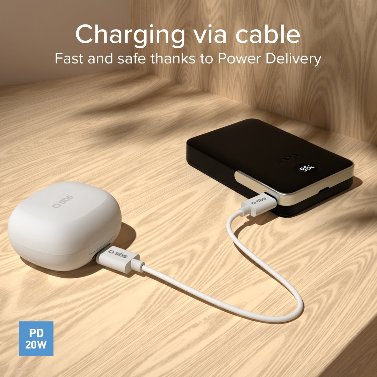 Batterie externe sans fil 10.000 mAh avec support intégré et écran LCD