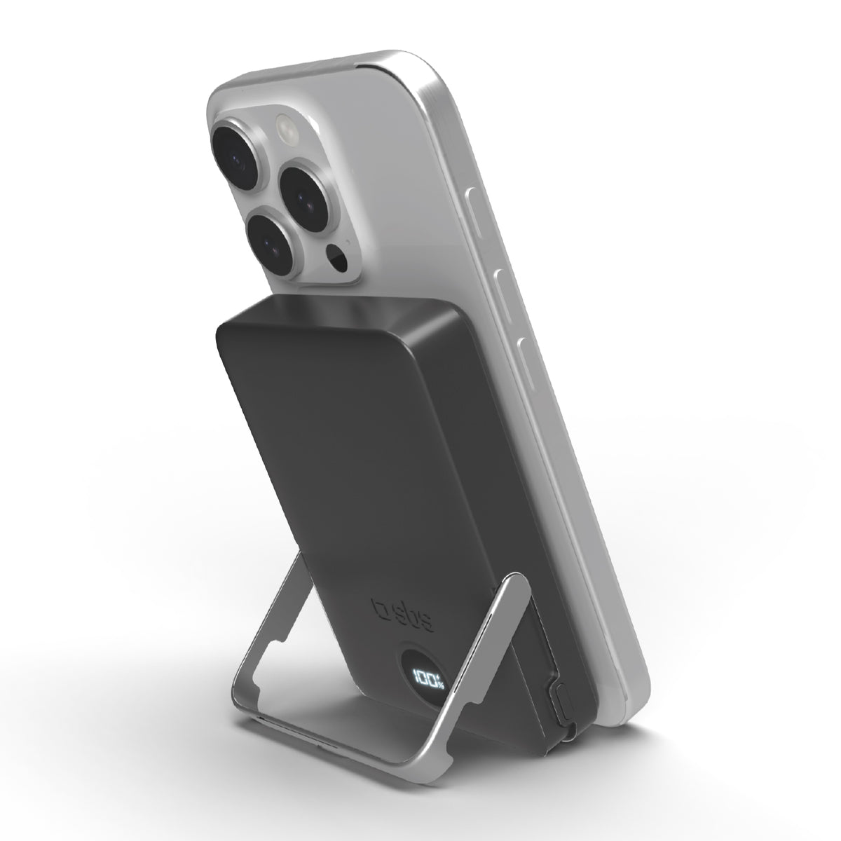 Batterie externe sans fil 10.000 mAh avec support intégré et écran LCD
