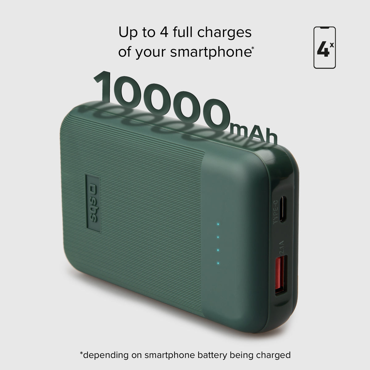 Batterie Power Delivery 20 W, 10 000 mAh, finition rainurée soft touch
