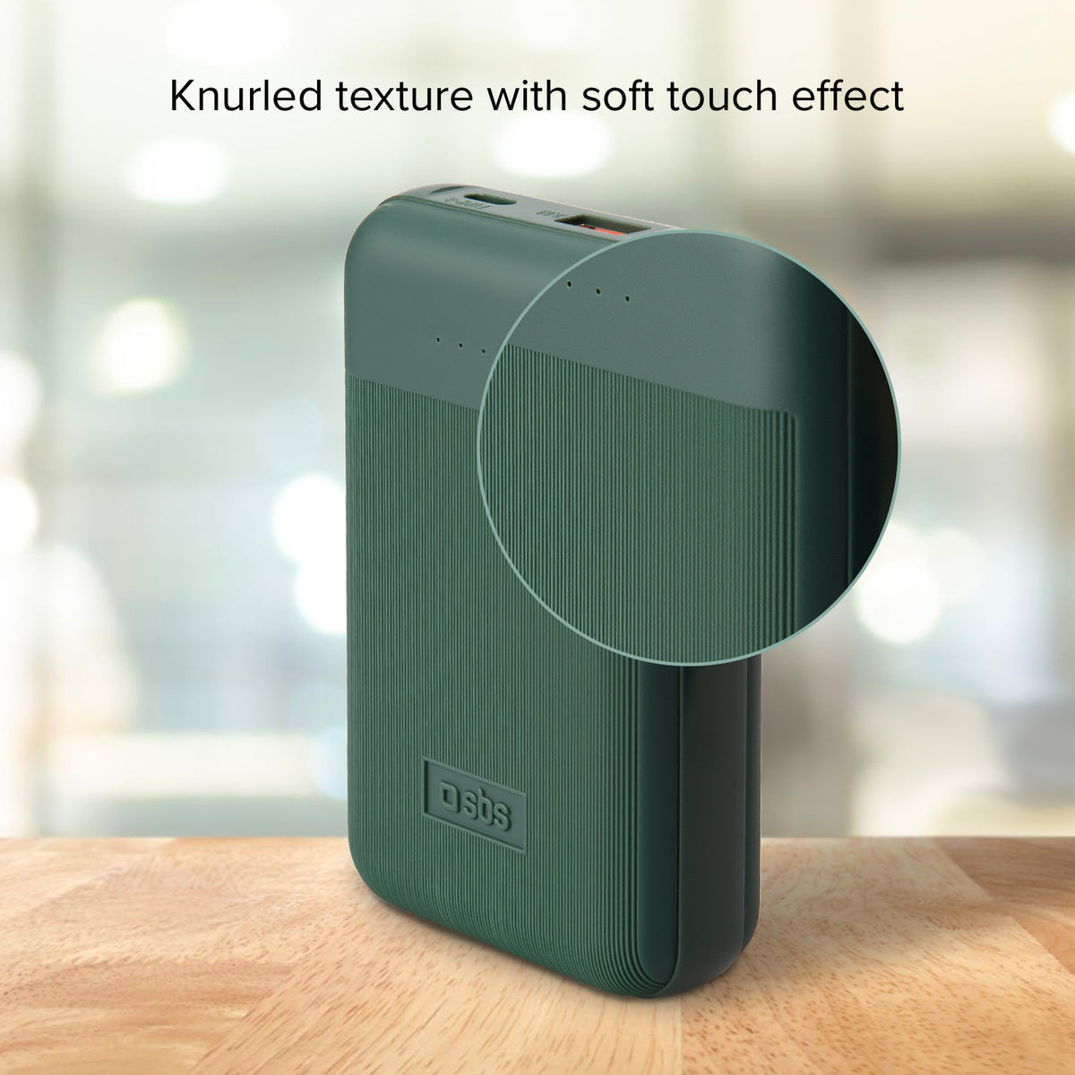 Batterie Power Delivery 20 W, 10 000 mAh, finition rainurée soft touch