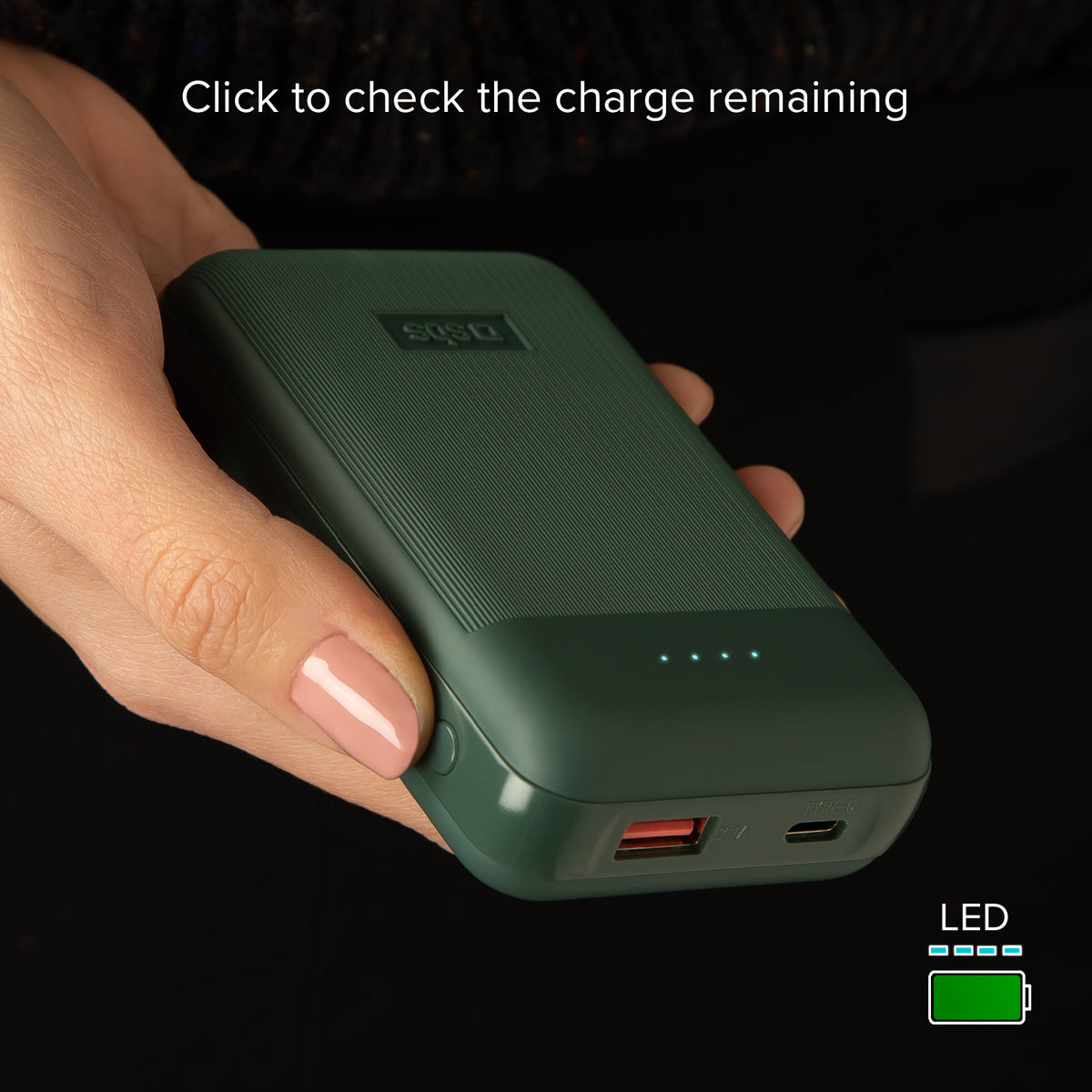 Batterie Power Delivery 20 W, 10 000 mAh, finition rainurée soft touch