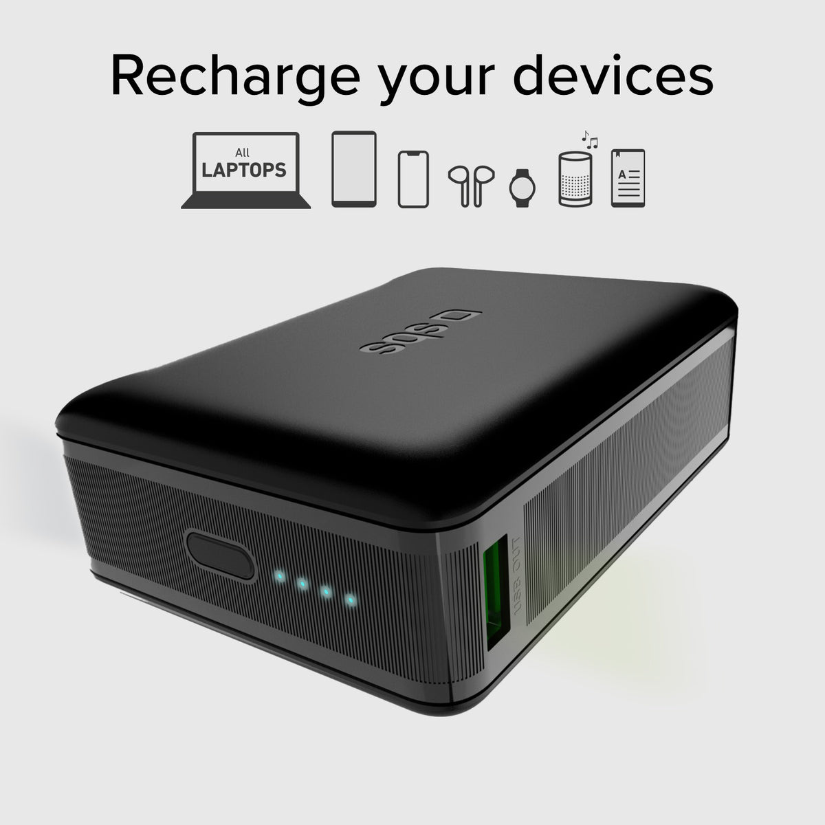 Power bank 20.000mAh para ordenador, smartphone, tablet con USB-C y USB-A