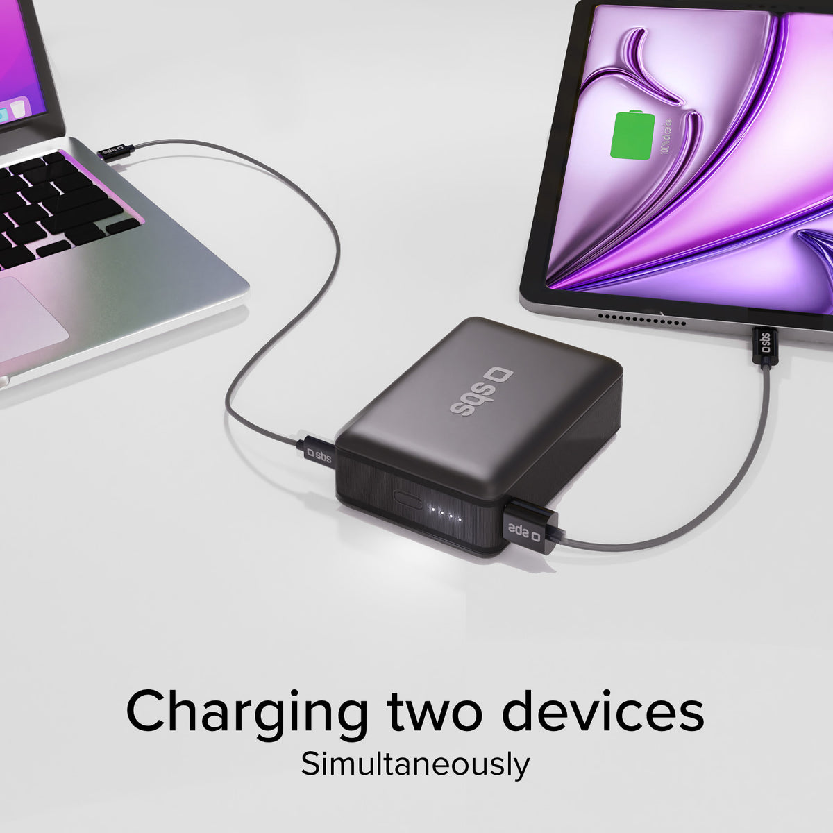 Power bank 20.000mAh para ordenador, smartphone, tablet con USB-C y USB-A