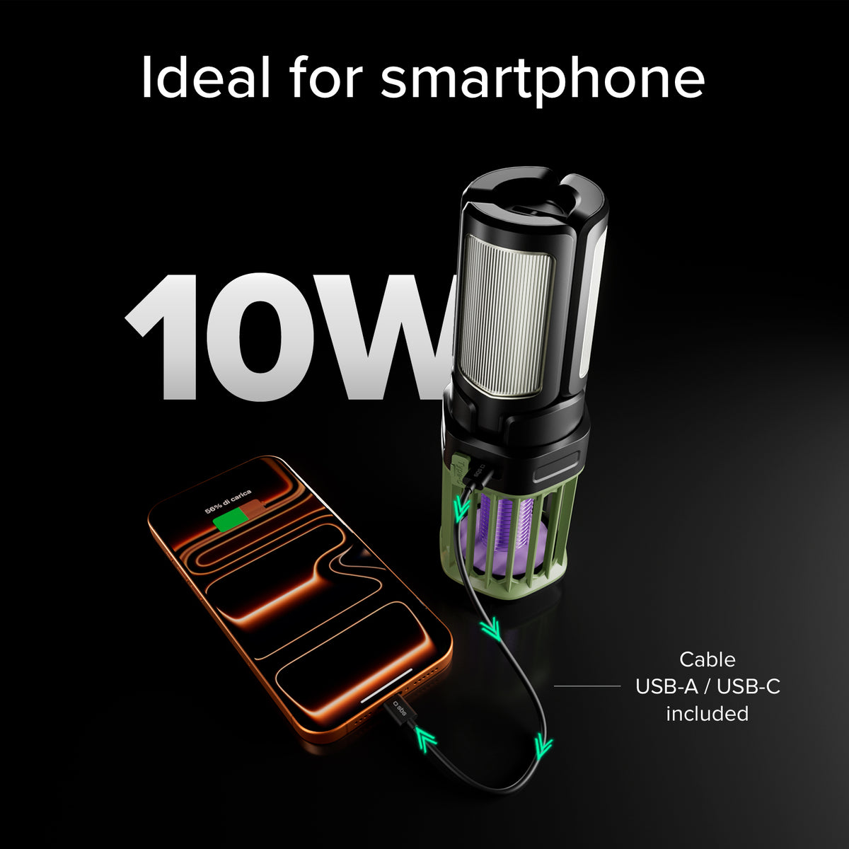 Outdoor lantern with 3000 mAh Power Bank and mosquito-repellent light
