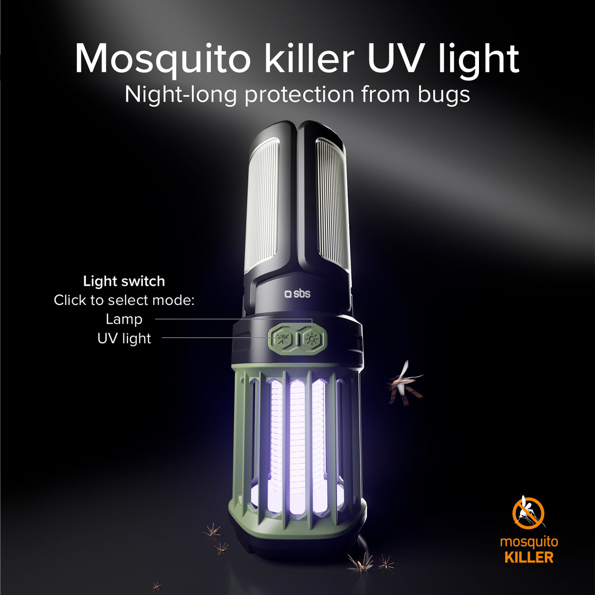 Outdoor lantern with 3000 mAh Power Bank and mosquito-repellent light