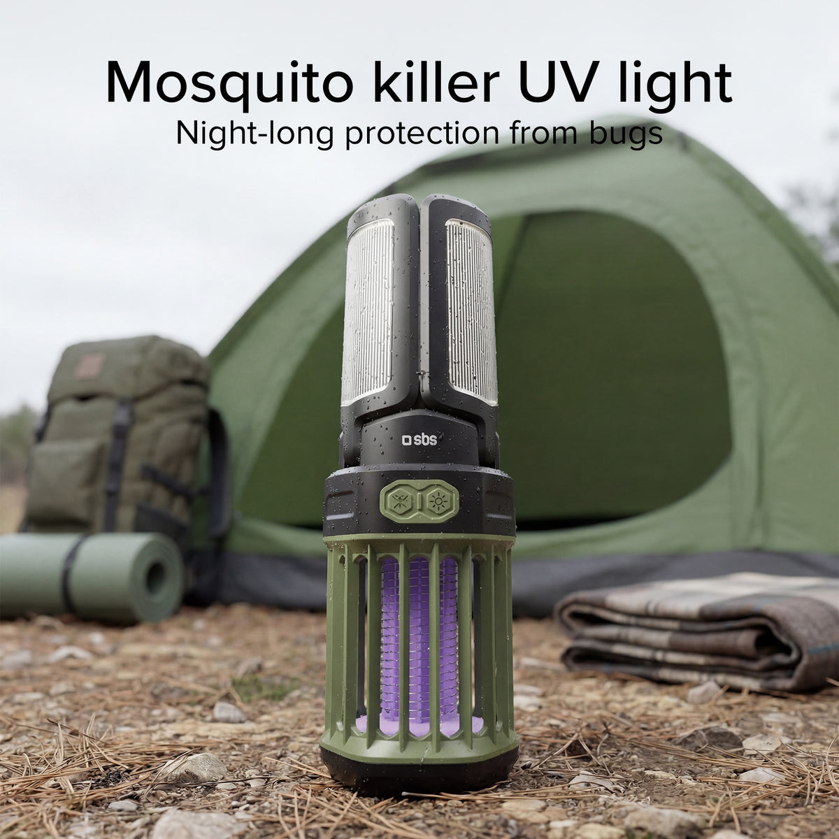 Outdoor lantern with 3000 mAh Power Bank and mosquito-repellent light