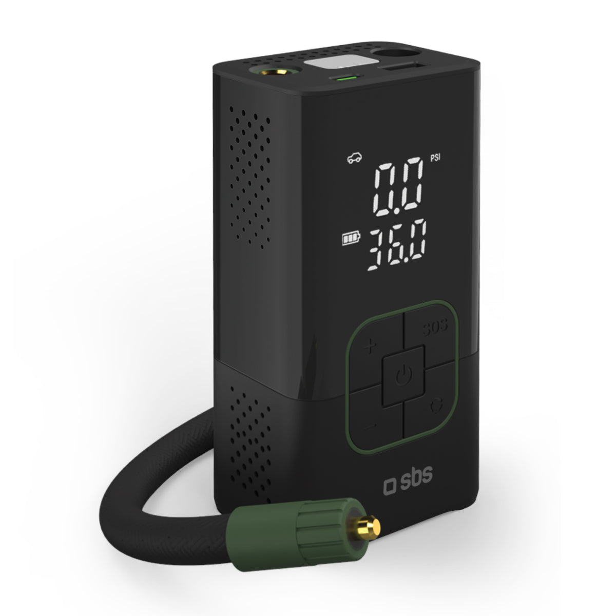 Compresseur portable 3600 mAh avec torche LED intégrée