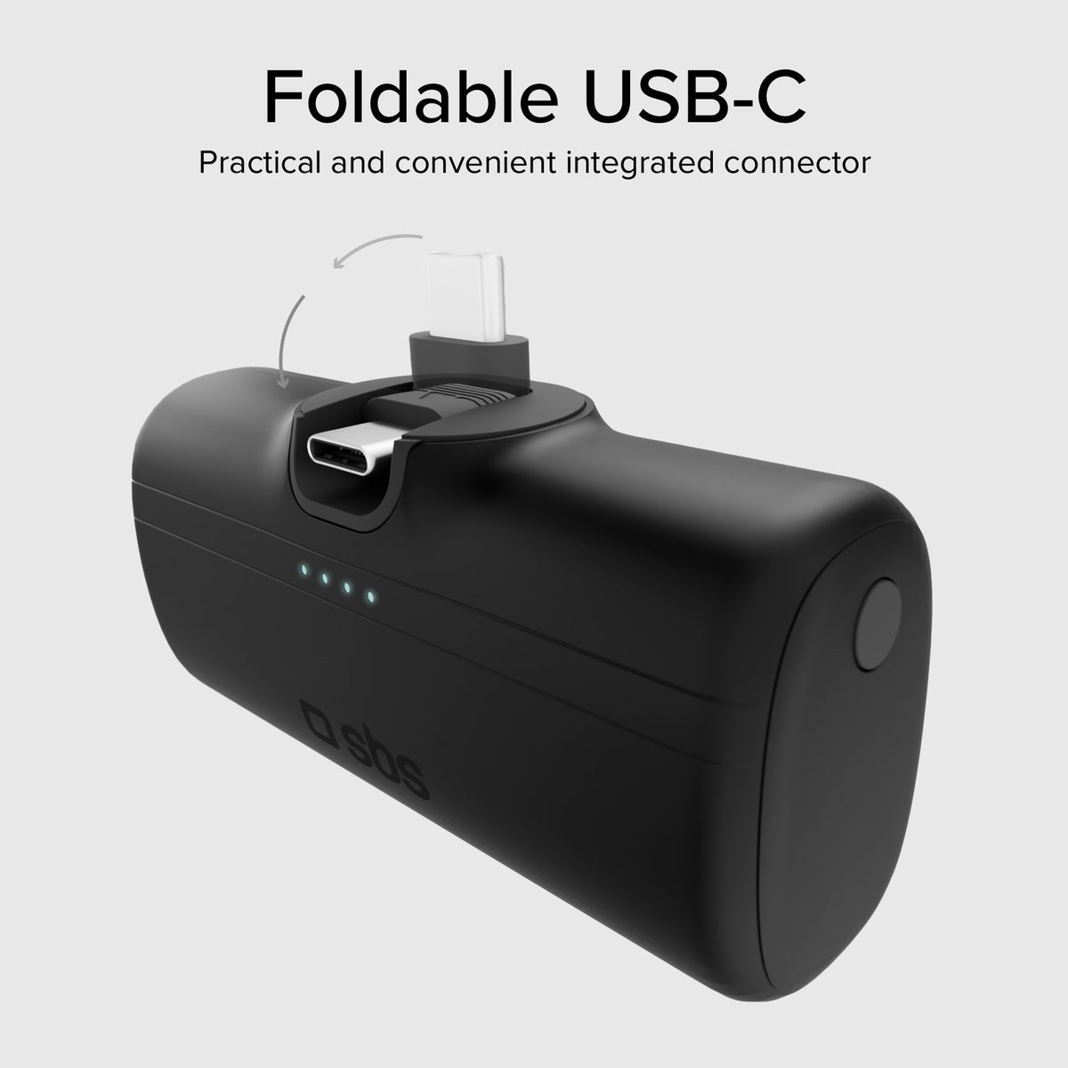 Powerbank 5000 mAh avec fonction support et câble intégré