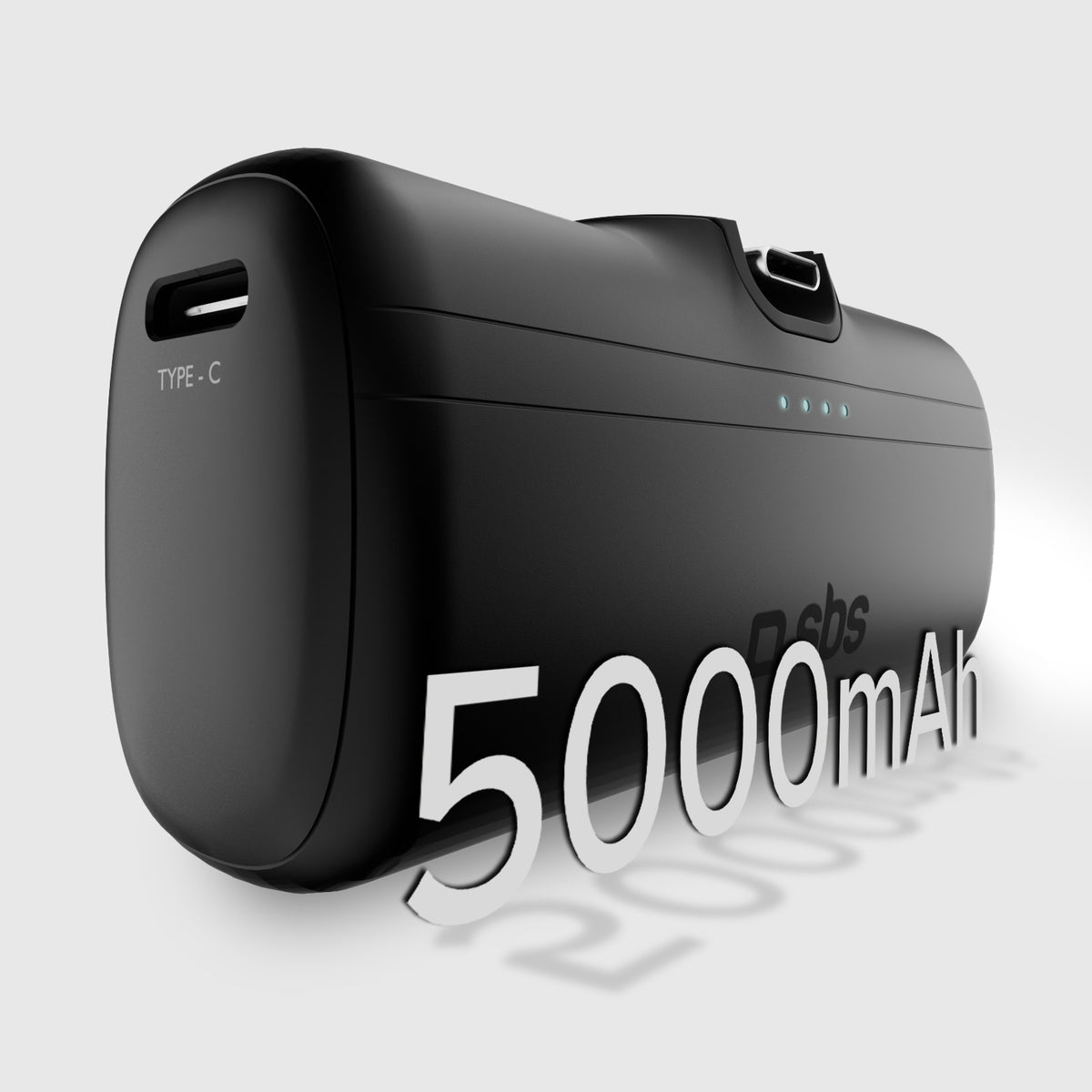 Powerbank 5000 mAh avec fonction support et câble intégré