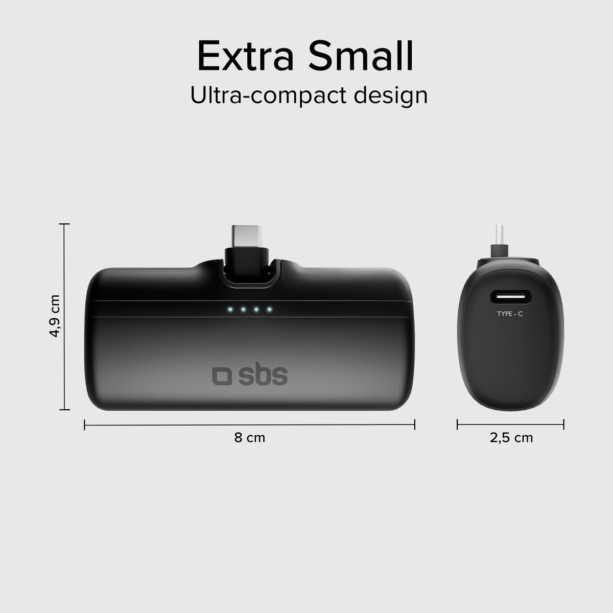 Powerbank 5000 mAh avec fonction support et câble intégré