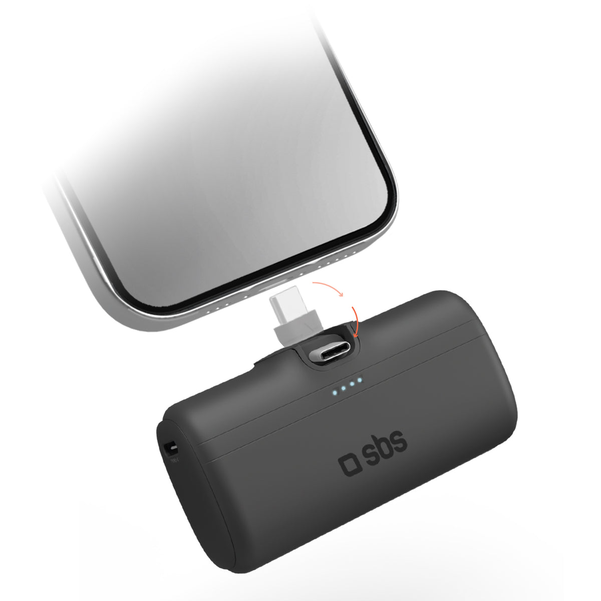 Powerbank 5000 mAh avec fonction support et câble intégré