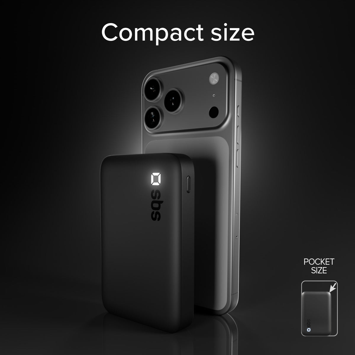 Batería externa SBS 10000 mAh Alta Densidad - Compacta con puertos USB-C y USB-A