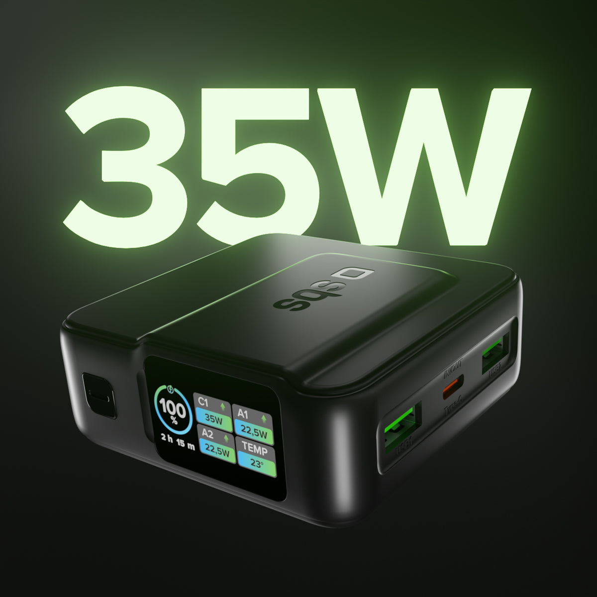 Batería externa 10000mah Power Control 2.0 con pantalla TFT inteligente y carga 35W PD