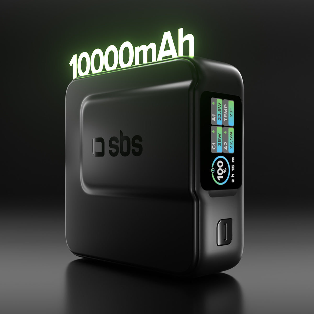 Batería externa 10000mah Power Control 2.0 con pantalla TFT inteligente y carga 35W PD
