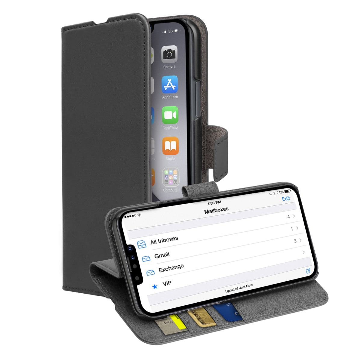 Étui de protection Book Wallet avec fonction stand pour iPhone 14/13