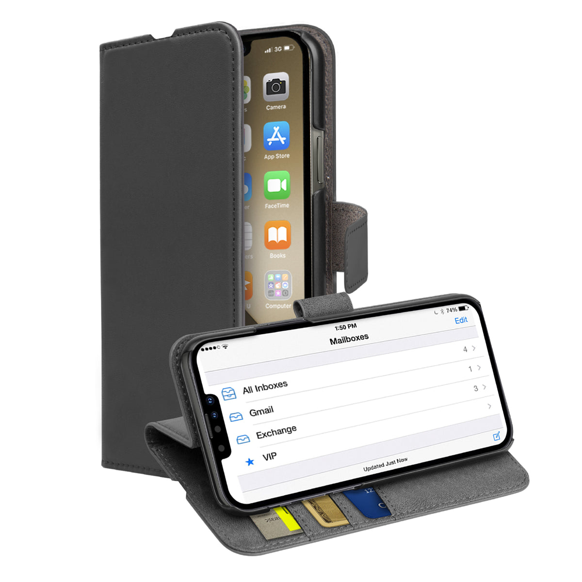 Custodia Book Wallet con funzione stand per iPhone 13 Pro Max