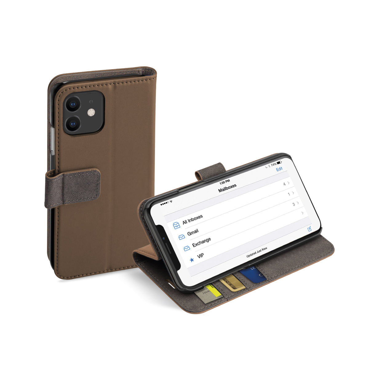Étui de protection Book Wallet avec fonction stand pour iPhone 11