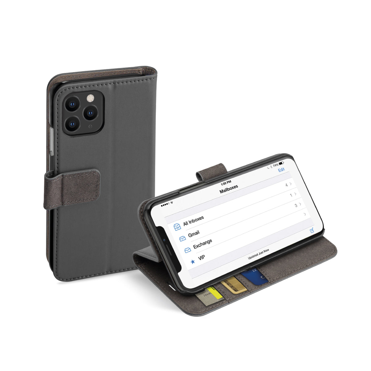 Book Case Wallet für iPhone 11 Pro Max mit Standfunktion