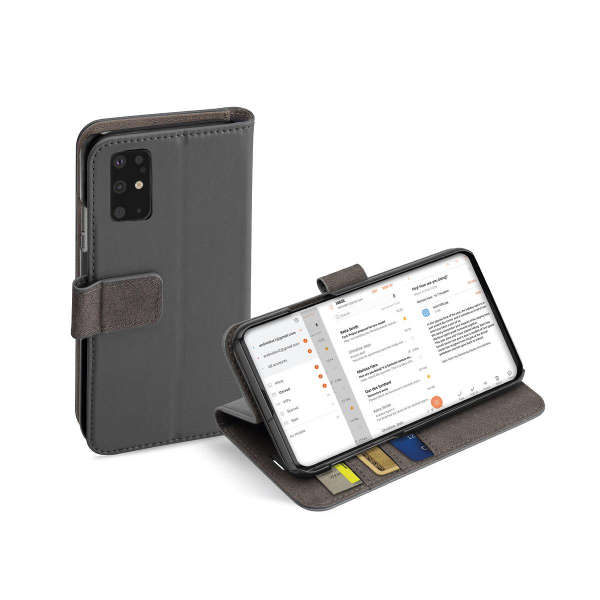 Étui de protection Book Wallet avec fonction stand pour Samsung Galaxy S20+