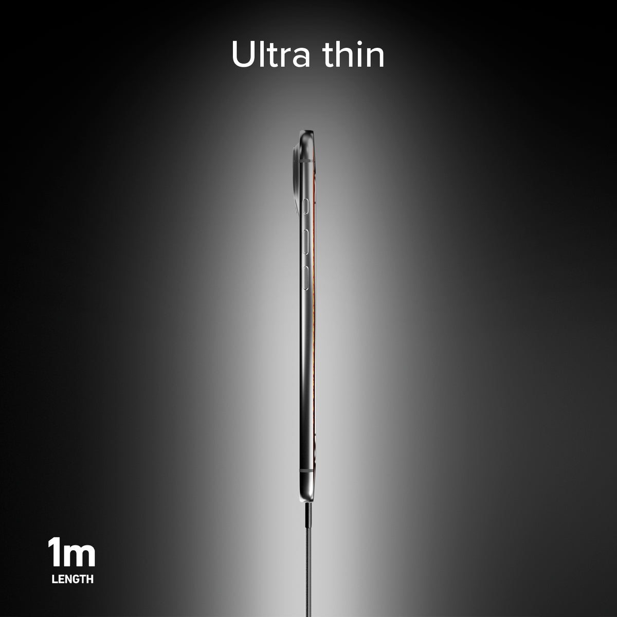 Câble fin pour charge et données avec connecteurs USB-C 2.0, 1 m