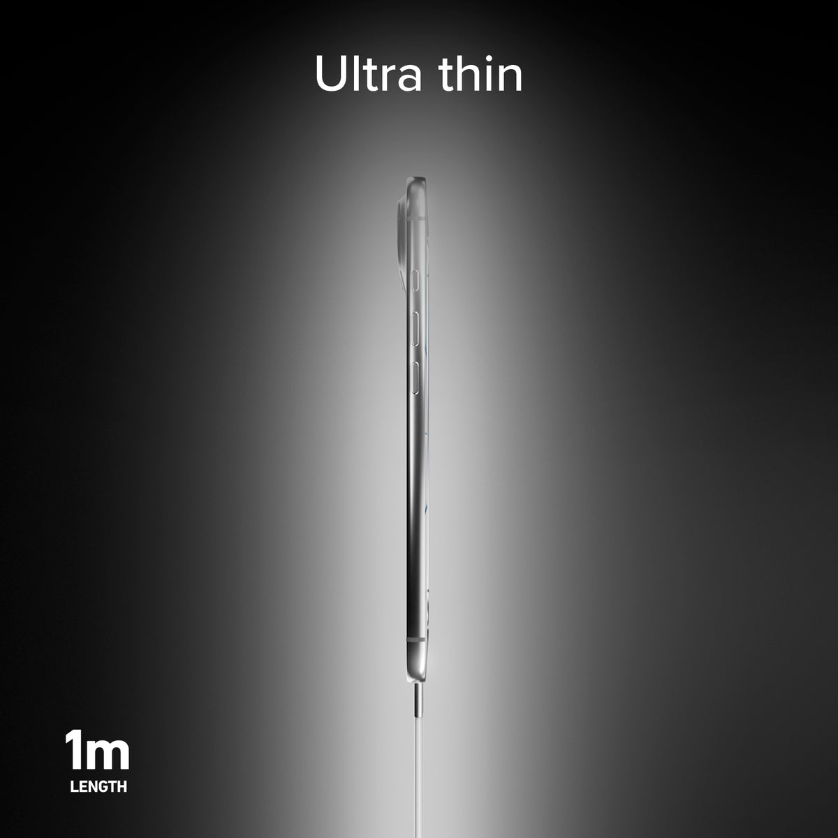 Câble fin pour charge et données avec connecteurs USB-C 2.0, 1 m