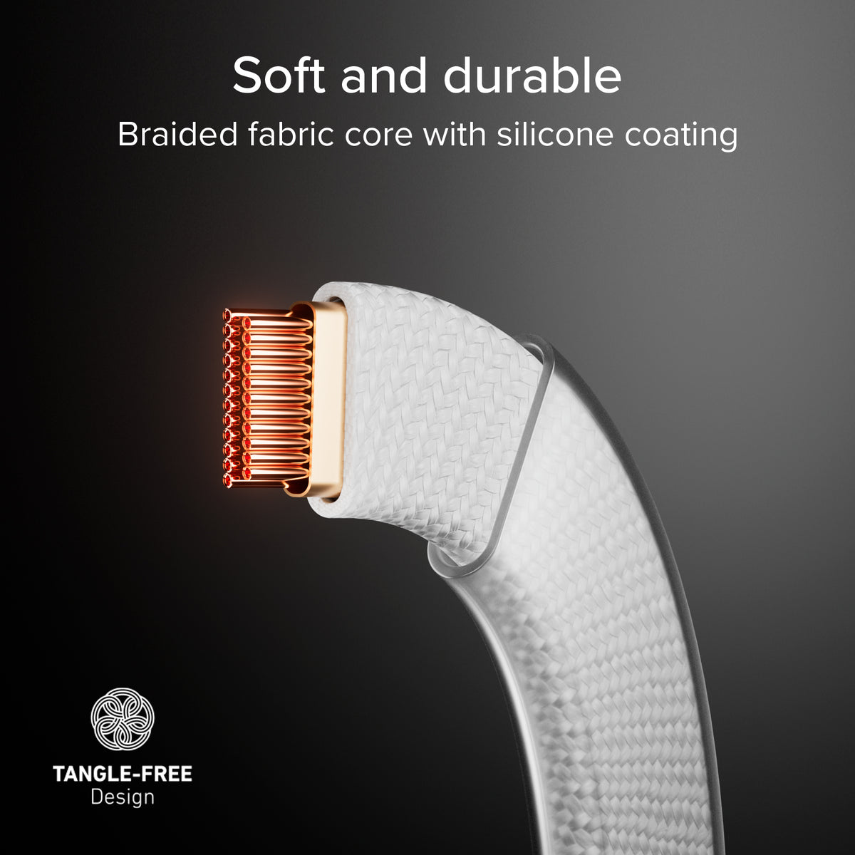 Câble fin pour charge et données avec connecteurs USB-C 2.0, 1 m
