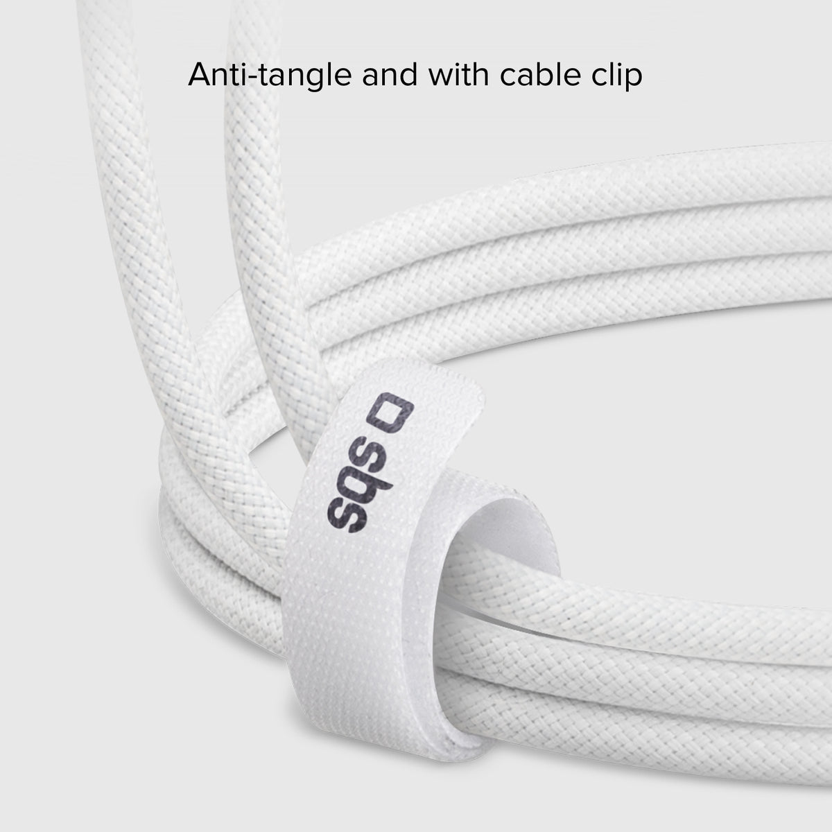 Cavo USB-C - USB-C in tessuto con fermacavo, 1.5 metri