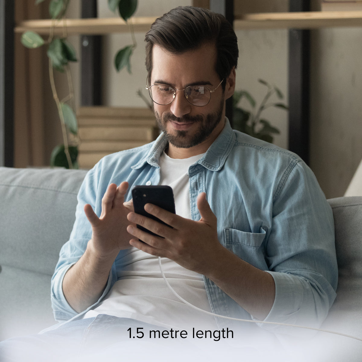 Cavo USB-C - USB-C in tessuto con fermacavo, 1.5 metri