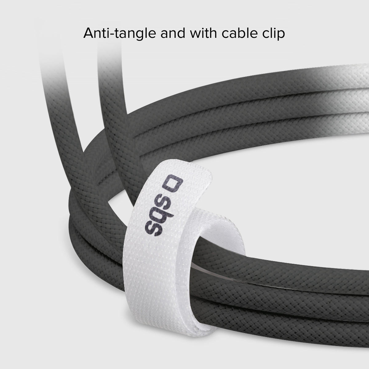 Cavo USB-C - USB-C in tessuto con fermacavo, 1.5 metri