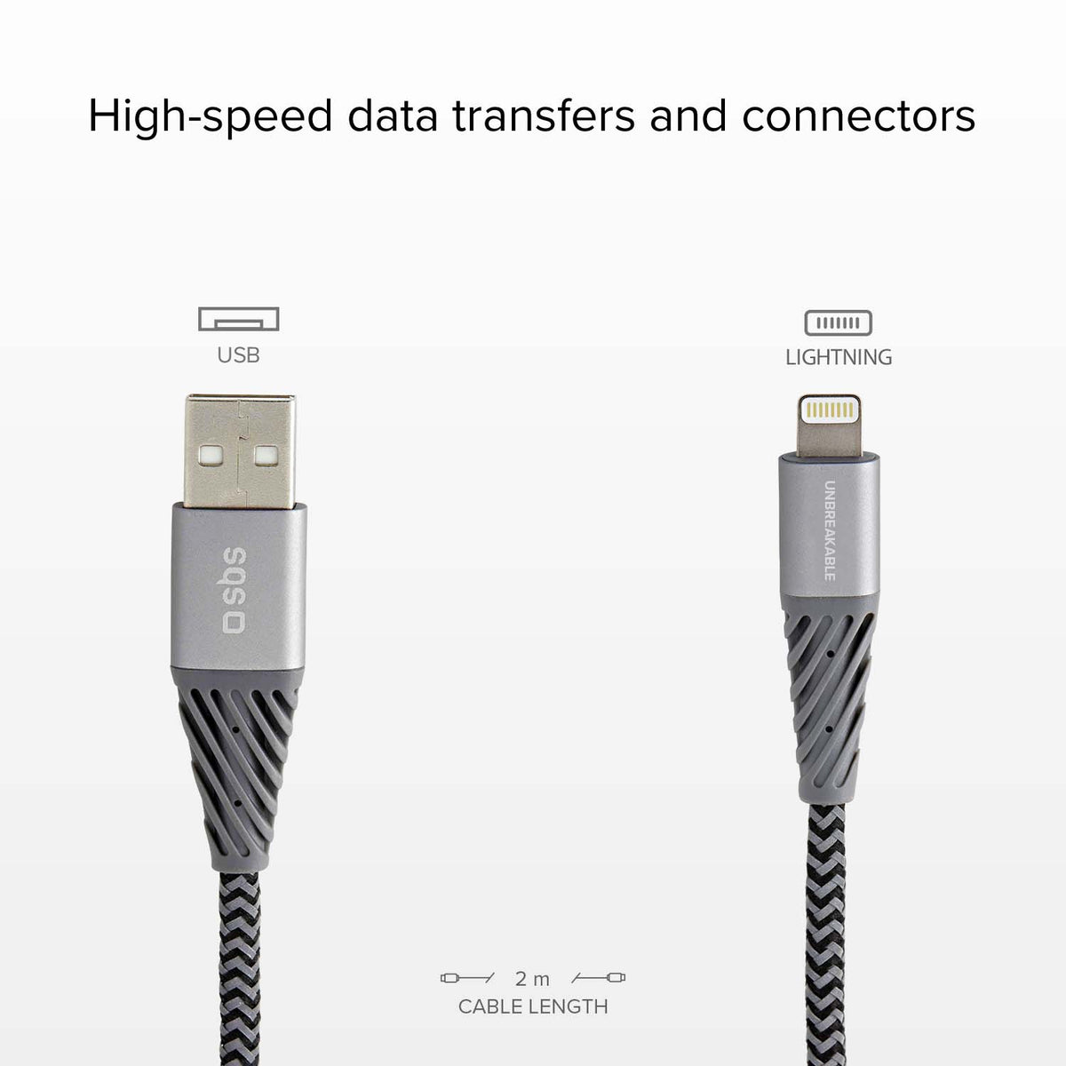 Cable reflectante de fibra de aramida USB 2.0 Lightning