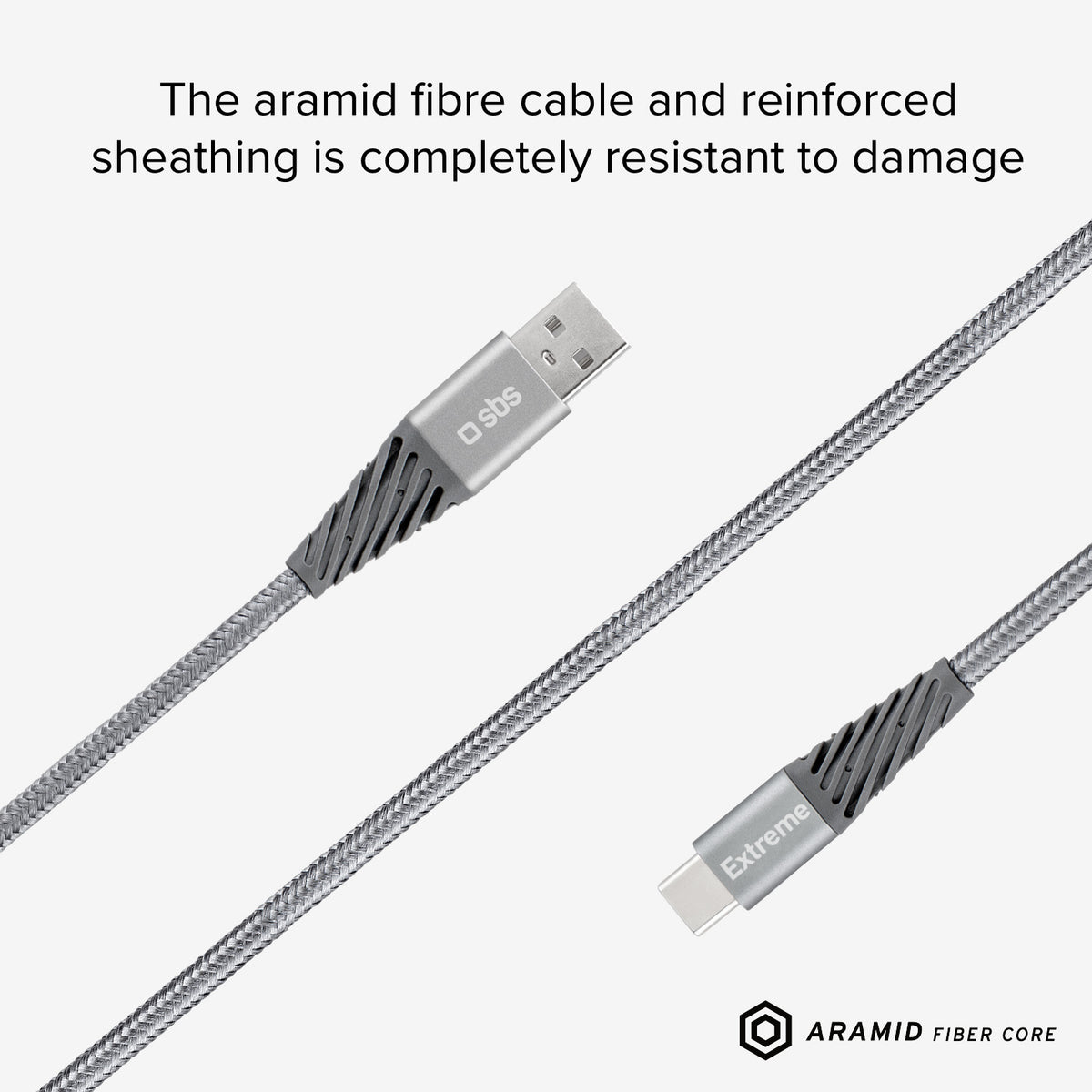 Cable USB – USB-C en fibra aramida