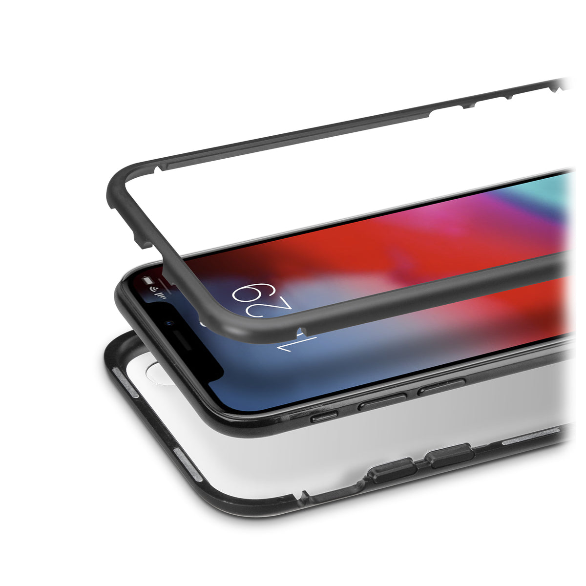 Cover aus Aluminium und Hartglas für iPhone XR