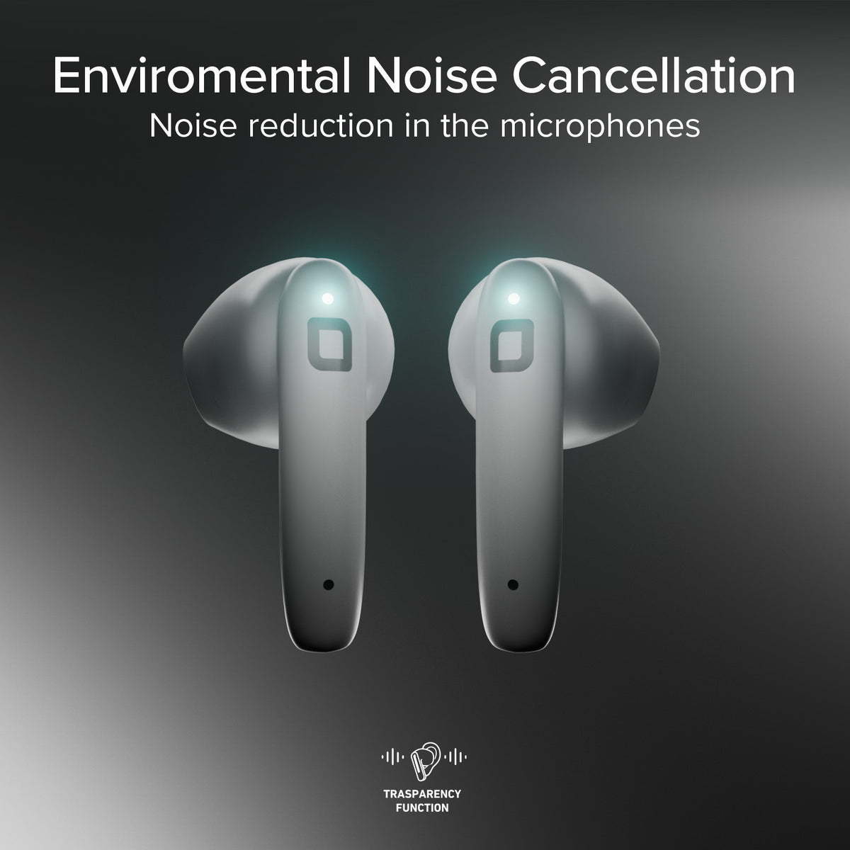 Twin Pure Drops - TWS earphones with Environmental Noise Cancellation (ENC) microphone