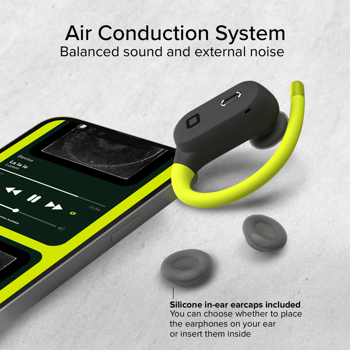Auricolari sportivi con archetto e tecnologia Active Noise Cancelling (ANC)