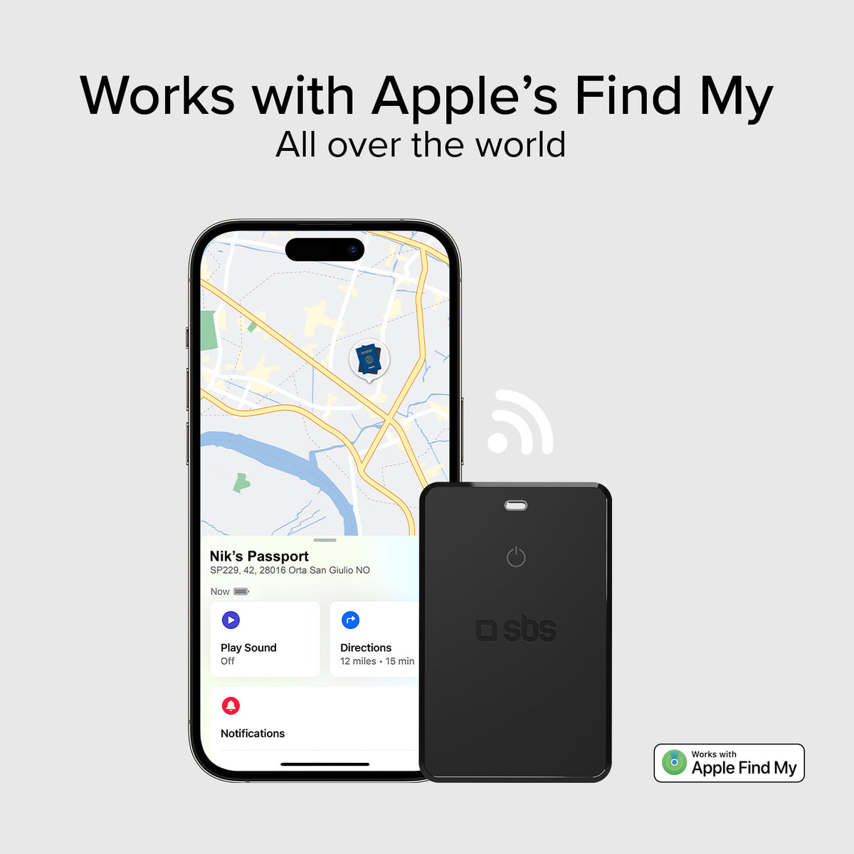 Localizador de objetos ultrafino compatible con Apple Find My