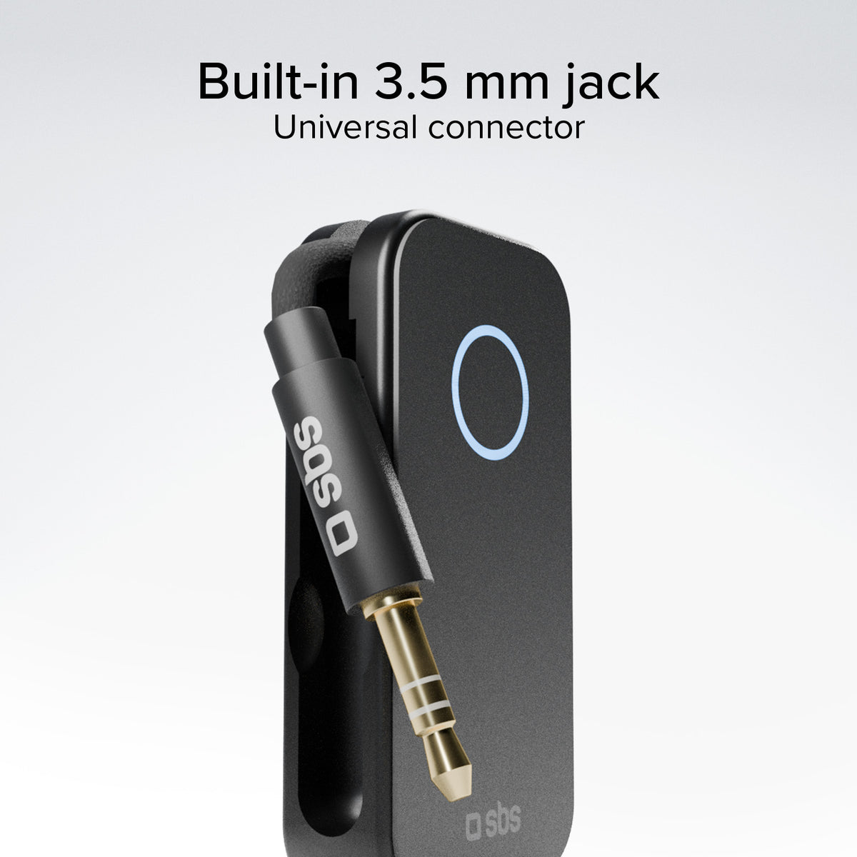 2-in-1 RX/TX wireless audio adapter with universal 3.5 mm jack