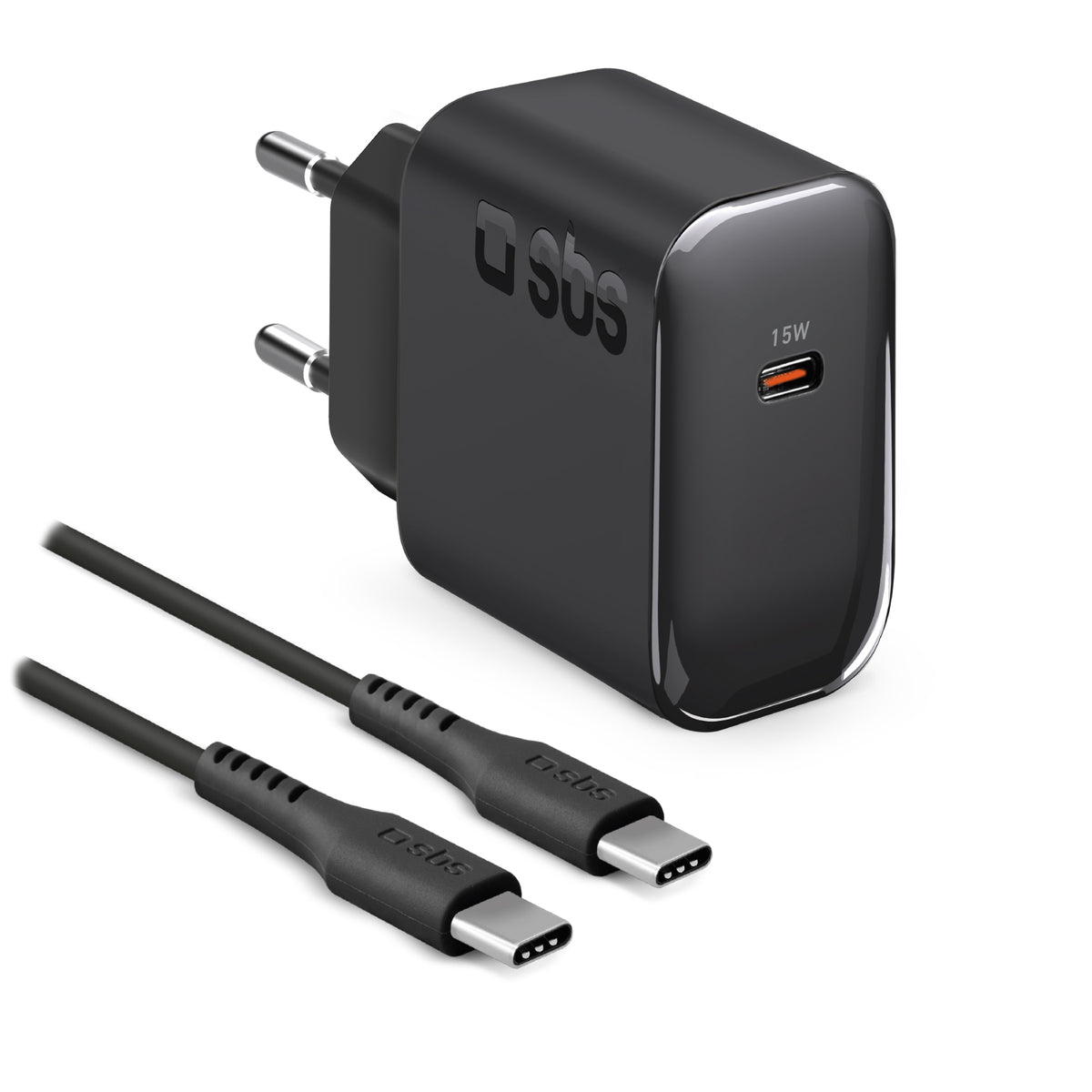 Kit con cargador de red de 15 W y cable USB - C - USB - C