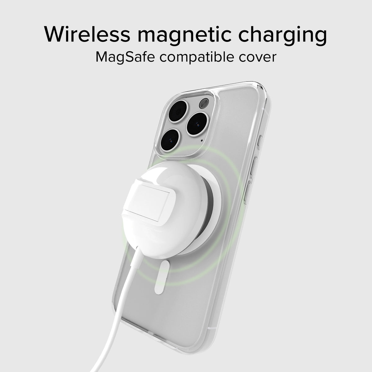 Transparente steife Hülle, kompatibel mit MagSafe-Ladefunktion für iPhone 15 Pro Max