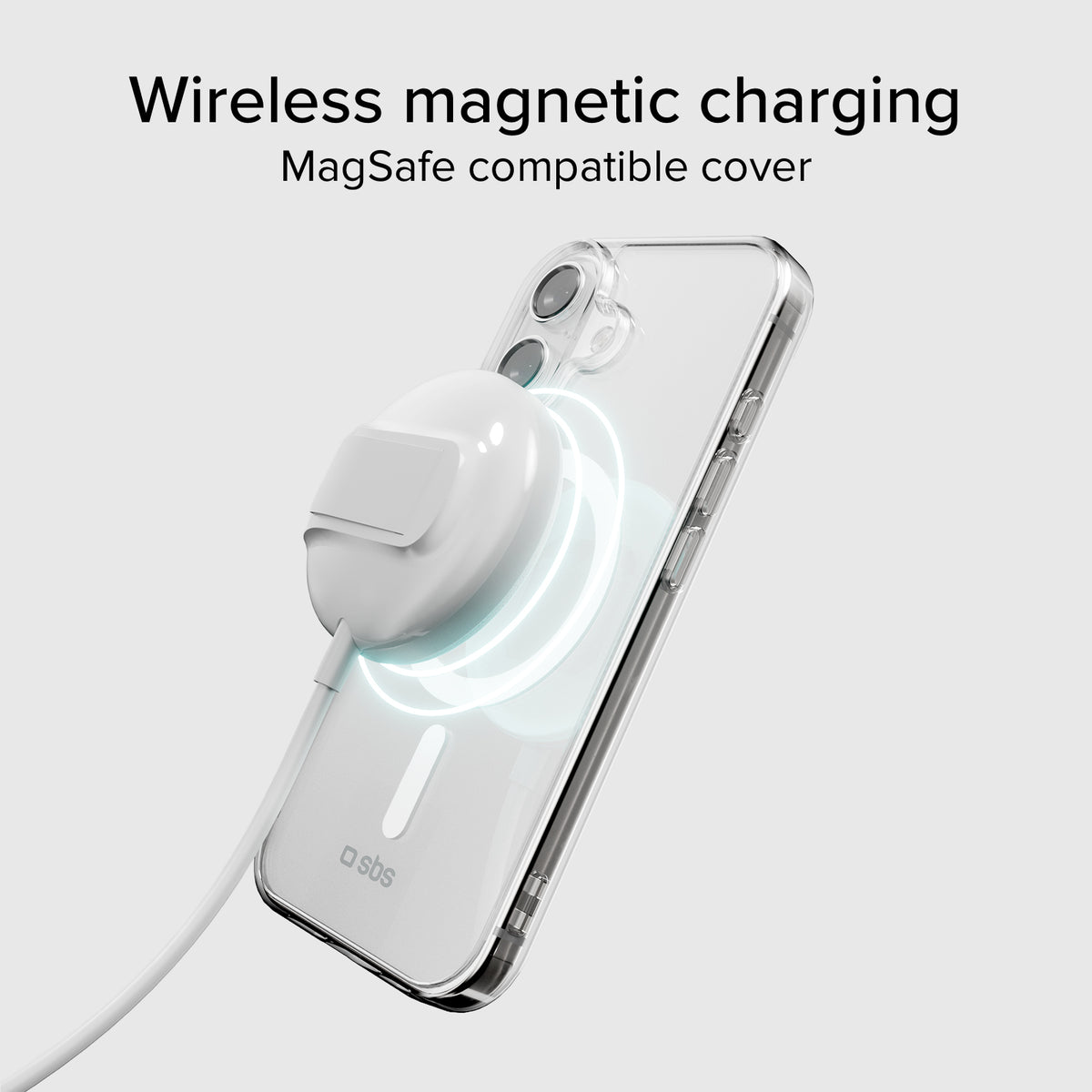 Rigid transparent case compatible with MagSafe charging for iPhone 17