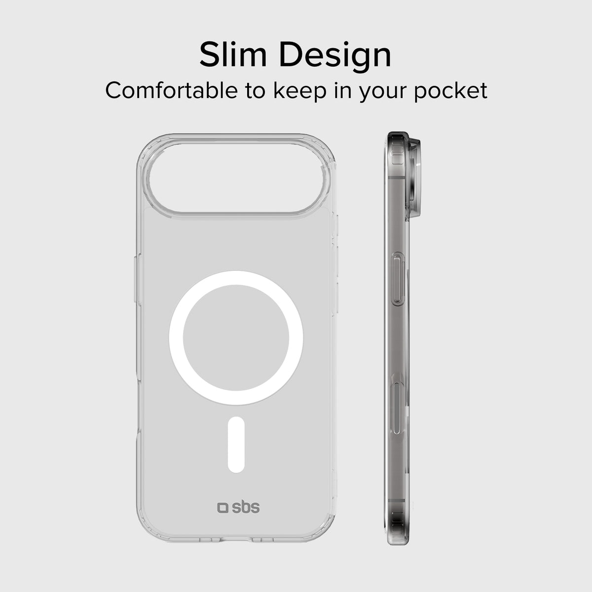 Coque transparente rigide, compatible recharge MagSafe pour iPhone Air