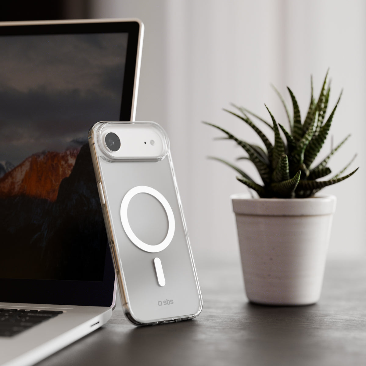 Coque transparente rigide, compatible recharge MagSafe pour iPhone Air