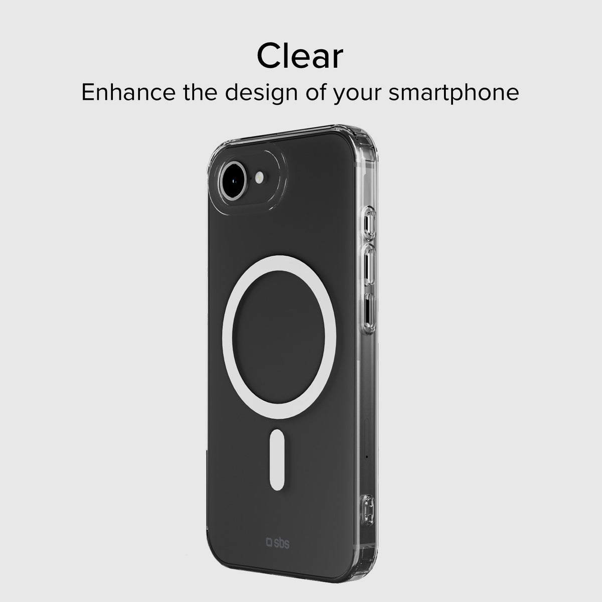 Cover trasparente rigida compatibile con ricarica MagSafe per iPhone 17e/16e