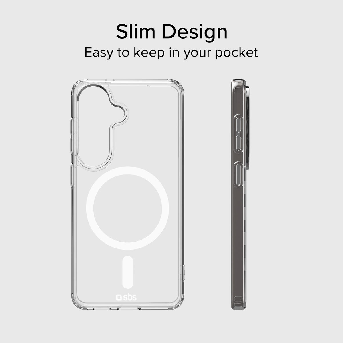 Cover rigida compatibile con ricarica wireless magnetica per Samsung S26+