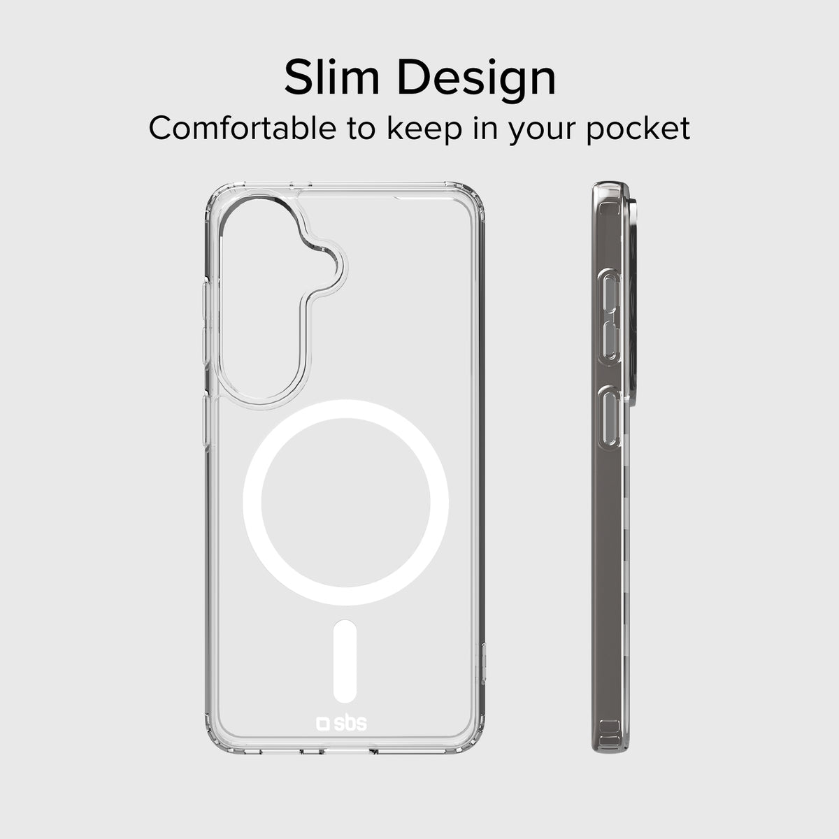 Transparent hard cover compatible with magnetic wireless charging for Samsung S26