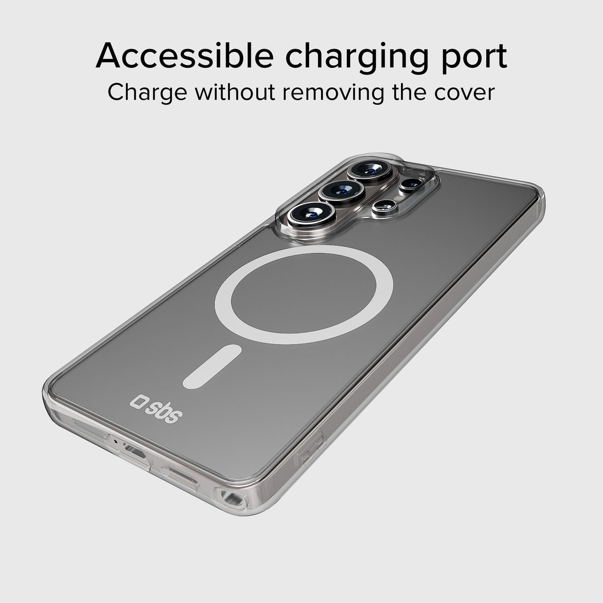 Transparent hard cover compatible with magnetic wireless charging for Samsung S26 Ultra