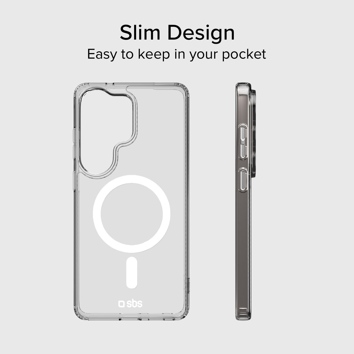 Transparent hard cover compatible with magnetic wireless charging for Samsung S26 Ultra